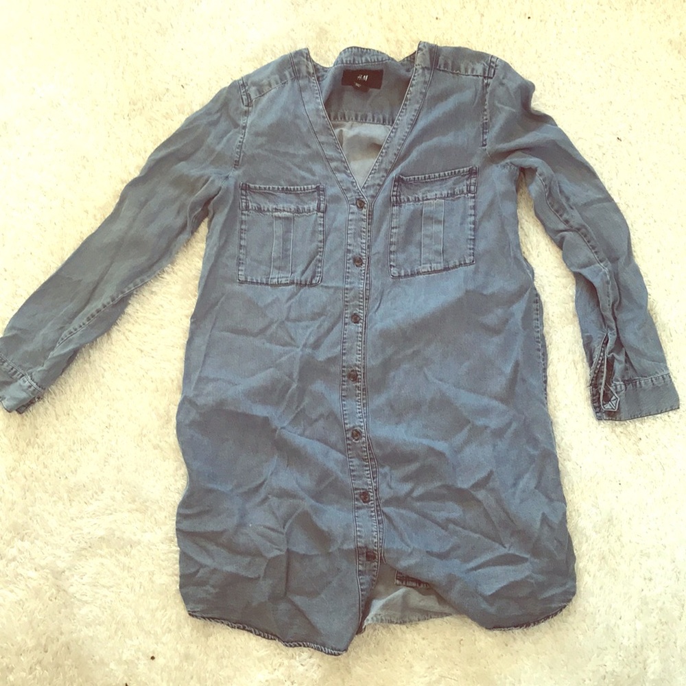 H & M Denim Chambray Shirt Dress